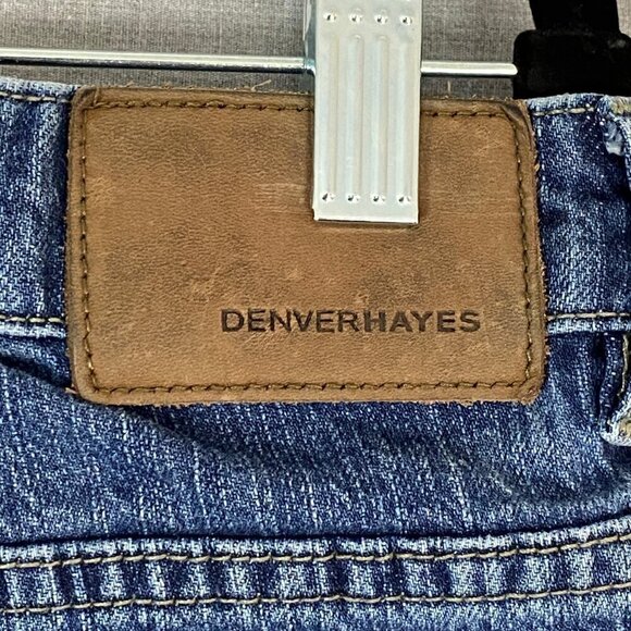 Denver Hayes Jeans Relaxed Fit Flextech Blue Striated Straight Leg 34 X 32 Tag - Picture 5 of 12